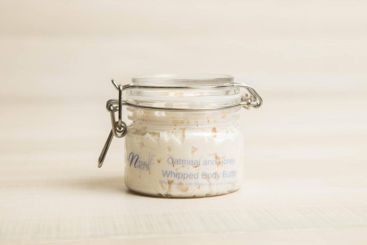 Oatmeal and Honey whipped body butter included in the Gentle Comfort Set
