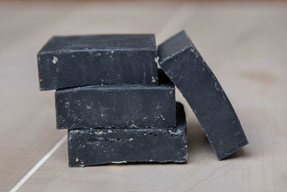 Activated charcoal soap made with tallow, olive oil and coconut oil


