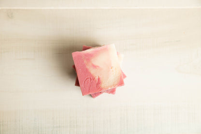 Handcrafted Black Cherry bar soap with a rich, fruity fragrance


